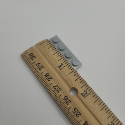 LEGO Brick Part 1x4 Plate Lot (X4) Dark Bluish Gray 3710 Stud Star