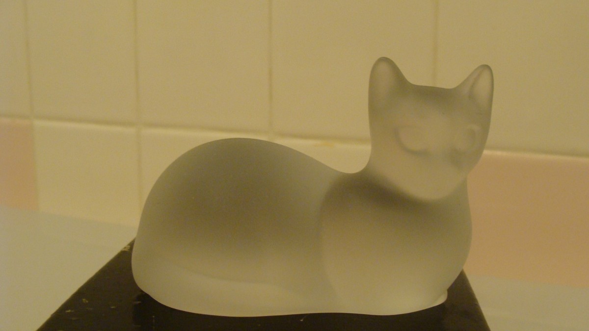 Beautiful LENOX Frosted Crystal Glass Cat Figurine 1993 | eBay UK