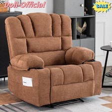 23.42" Chenille Massage Recliner Chair w/Heating Vibration Weight Capacity 330lb