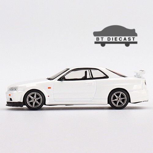 MINI GT NISSAN SKYLINE GT-R R34 V-SPEC N1 1/64 DIECAST MODEL WHITE