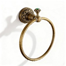Towel Racks for Bathroom, Wall Mounted Towel Ring, Antique Brass Hand Towel H...