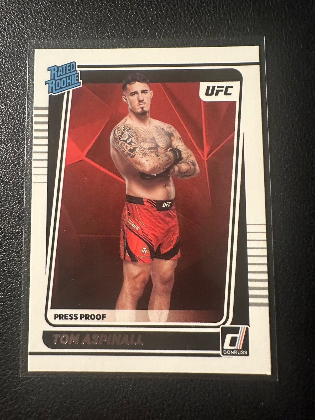 2022 Donruss UFC Rated Rookie Press Proof Silver Tom Aspinall #216 Rookie RC