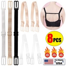 8x Women Bra Strap Clips Elastic Non-Slip Strap Holder Conceal Straps Adjustable