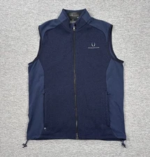 Greyson Golf Vest Mens Small Blue Sequoia Luxe Full Zip Wool Blend Performance