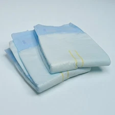 (2) Rare Vintage Attends Adult Diapers Large Blue Plastic Backed