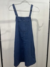 Vintage Overall Blue Jean Denim Dress in medium