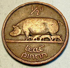 1928 IRELAND 1/2 PENNY - Uncommon Rare Date Coin