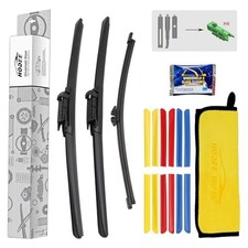 3 wipers 17" 17" 13" Colour Carbon Fiber Windshield Wipers Blades Replacement