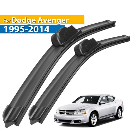 2Pcs Front Windshield Flat Wiper Blades Set For Dodge Avenger 1995-2014 24"+22"
