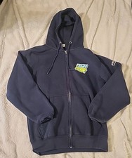 Amazon AWS Tech Fest Hoodie Mens M Navy Blue Full Zip Hooded Pocket Sweatshirt