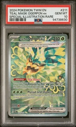 2024 POKEMON TWM EN-TWILIGHT MASQUERADE #211 TEAL MASK OGERPON EX PSA 10