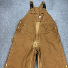 Carhartt Dungarees Adult 40x30 Tan Overalls Bib Double Knee Canvas Duck Mens