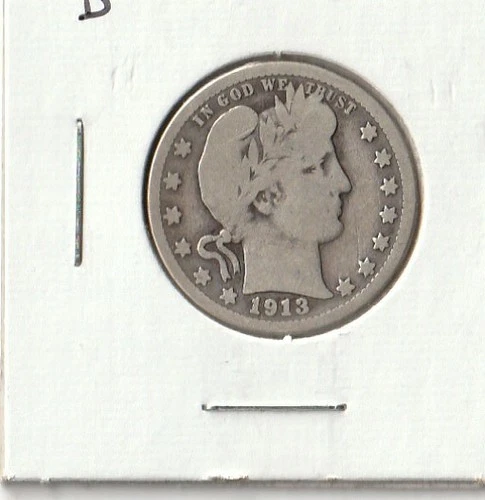 1913 D Barber Quarter (VG)
