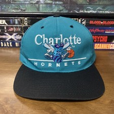 Vintage 90s Charlotte Hornets Embroidered Hat Twins NBA Basketball Sport USA