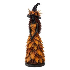 15cm Leaf Witch Figurine, Halloween Statue, Berry Staff Gothic Table Decor 2026