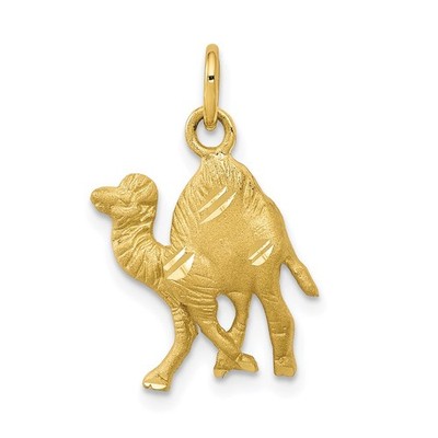 10k Yellow Gold Camel Shape Charm Pendant L 20mm, W 11mm