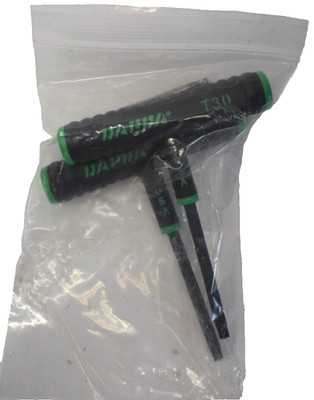 Lot of 2 Dapra T30 T Handle Torx Star Wrenches USA Made Black/Green Tools