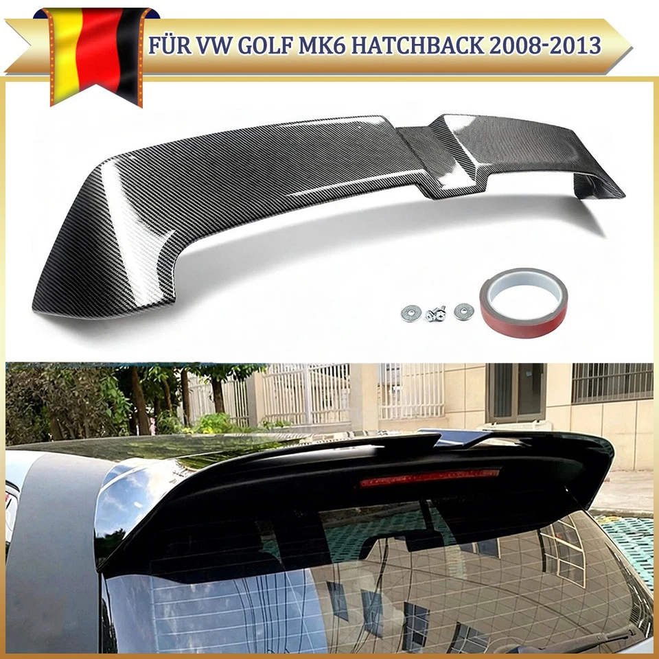 Carbon Look Dachkantenspoiler Sport Style für VW Golf 6 / MK6 09-13 Heckspoiler - Bild 1 von 4