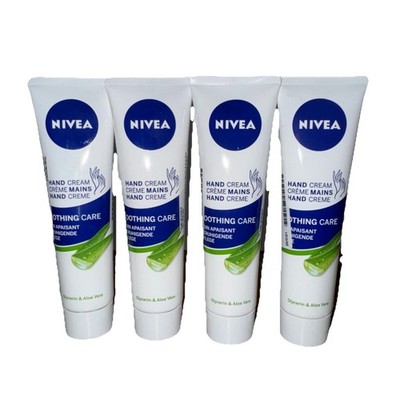 NIVEA HANDCREAM SOOTHING CARE GLYCERIN & ALOE VERA 100ml X4