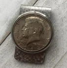 Vintage JFK Half Dollar Coin Money Clip – Kennedy 1964 – Silver-Tone Metal