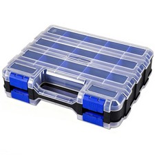 Small Parts Storage Case Tools Box Organizer Double Side 34 1 PACK, Blue