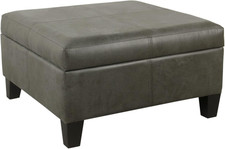 Home Decor |K2380-E903| Luxury Large Faux Leather Square Storage Ottoman | Ottom