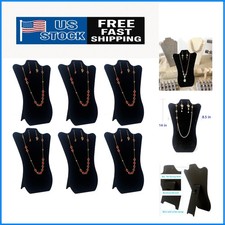 Elegant 14-Inch Black Velvet Jewelry Display Stands - Set of 6 for Retail  Home
