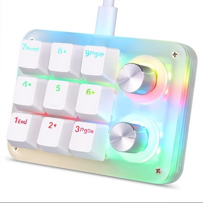 9Key Mechanical Numpad 2 Programmable Knobs LED Backlit Macro Gaming Pad