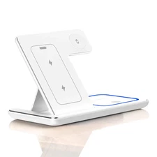 30W 3-in-1 Fast Wireless Charger Stand Foldable Charging Dock for iPhone 15 14 1