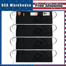 Server Waist Aprons with 3 Pockets Waiter Waitress Short Apron for Men Women