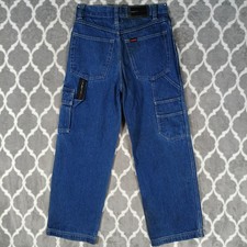 FUBU The Collection Baggy Jeans Women Size 14 Blue Carpenter 28x27 Streetwear