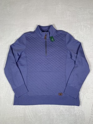 L.L. Bean Quilted 1/4 Zip Pullover Womens XL Purple Fleece Outdoor NWT