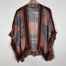 Tolani Embroidered Kimono Sleeve Open Front Top Boho One Size