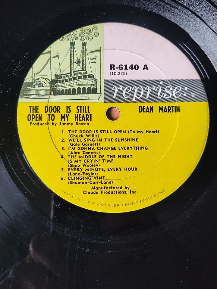 Dean Martin the Door Is Still Open to My Heart Reprise LP R-6140 Vinyl 1964 - Image 4 of 4