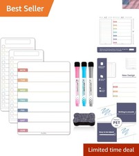 Magnetic Weekly Calendar for Refrigerator, Magnetic Menu Board Set for Fridge...