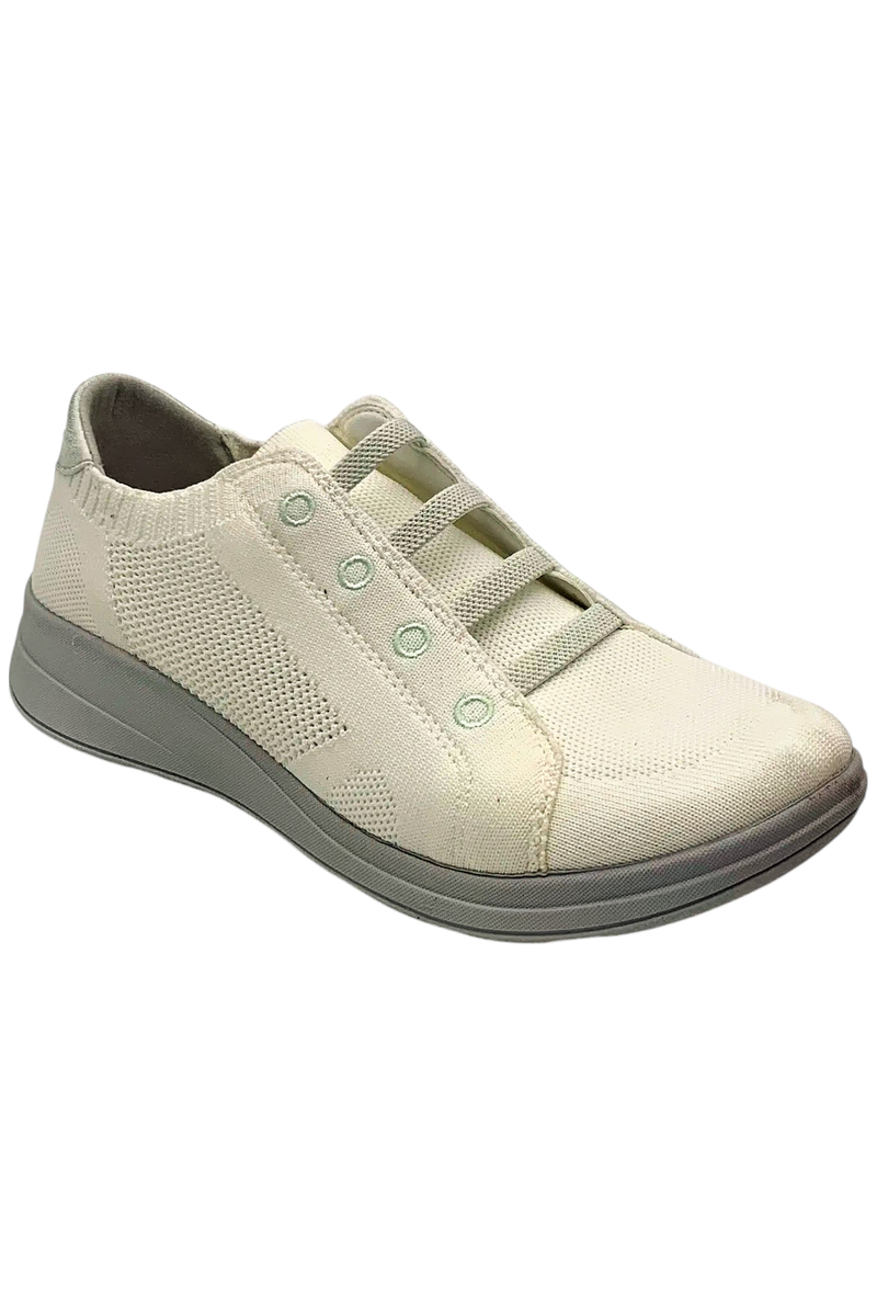 Bzees Women's Golden Knit Slip-On Sneaker White