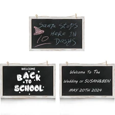 3Pcs 11x17" Hanging Chalkboard Signs - Christmas, Wedding, Kitchen, Business ...