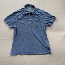 Vineyard Vines Polo Shirt Mens Medium Blue Textured Cotton Pocket Casual Golf