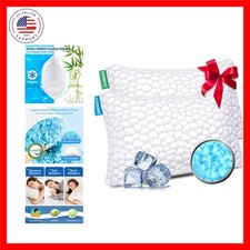 Cooling Bed Pillows Queen Size Set of 2, Shredded Memory Foam Pillows for Sle...