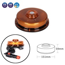 Rundumleuchte 48-LED mit Magnetfuß E-Zulassung Warnleuchte Blitzleuchte 12V 24V