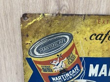 Plaque Publicitaire Métal Bombée - Café Martin - 20x30 Cm - Décor Rétro