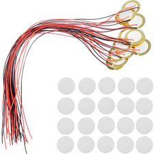 Youmile 20 Pcs 27Mm Piezo Discs Piezo Pickup with Leads Mic Drum Trigger