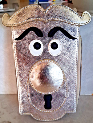 DISNEY Alice In Wonderland Gold DOOR KNOB Coin & Card WALLET