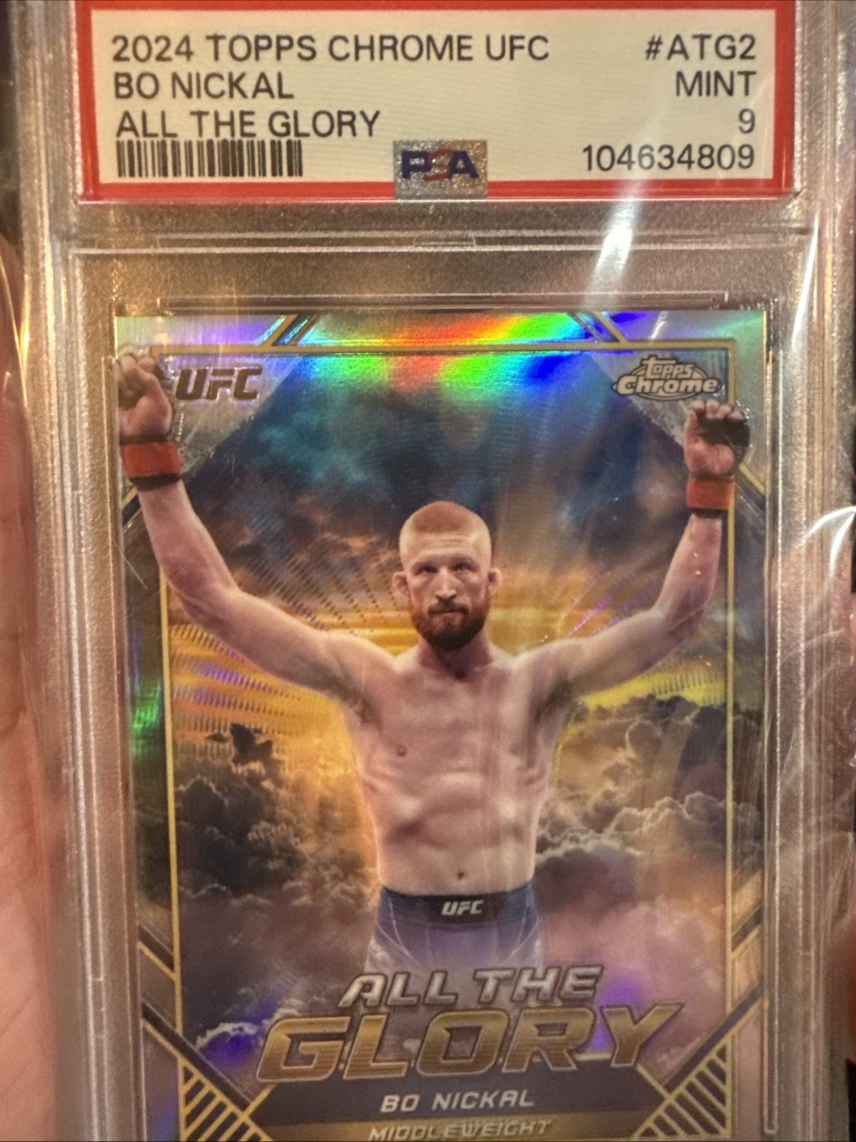 2024 Topps Chrome Bo Nickal All The Glory PSA 9 Mint SSP Case Hit