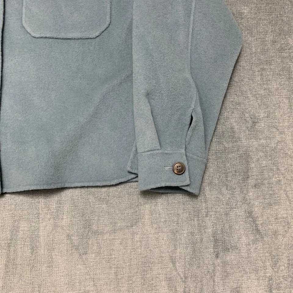 Weekend Max Mara Boxy Shacket Womens Gray Cucito a Mano Fleece Button Front - Image 2 of 4