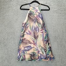 Show Me Your Mumu Dress Womens Small Gomez Pink Tropical Trapeze Halter Mini