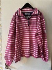 Lazy jacks Sweatshirt Size L Eu 42  Pink/white Striped Cotton