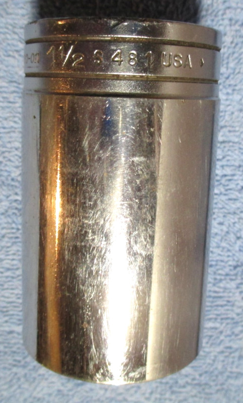 SNAP-ON S481 1/2" Drive 1-1/2” 12 Point SAE Chrome Deep Socket Vtg. Made U.S.A.