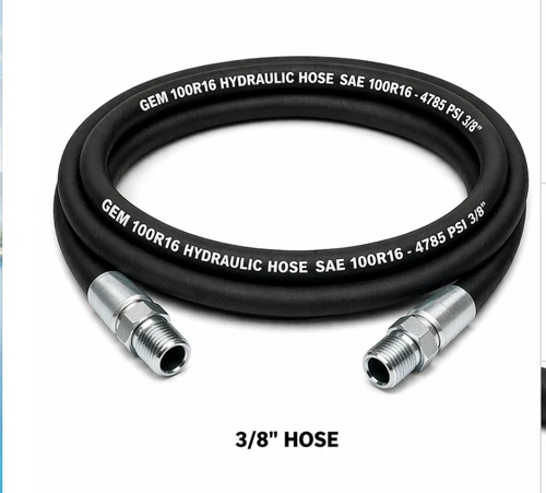 3/8" 2 wire 100R16 Hydraulic Hose Assembly with NPT Male 3/8" fittings 4785 PSI - product listing photo