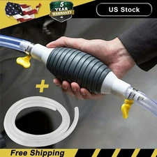 Portable Manual Car Siphon Pump Fuel Gas Transfer Oil Liquid Hand Air Pumps Kit